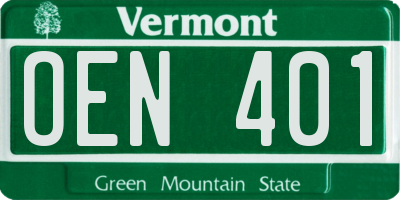 VT license plate OEN401