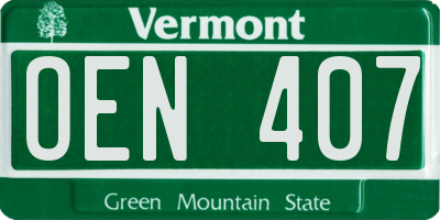 VT license plate OEN407