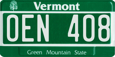 VT license plate OEN408