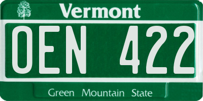 VT license plate OEN422
