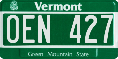 VT license plate OEN427