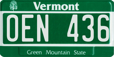 VT license plate OEN436