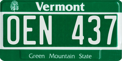 VT license plate OEN437