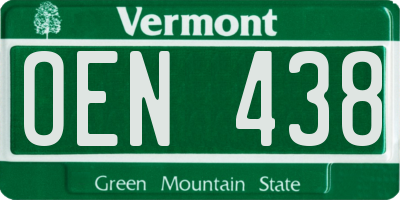 VT license plate OEN438