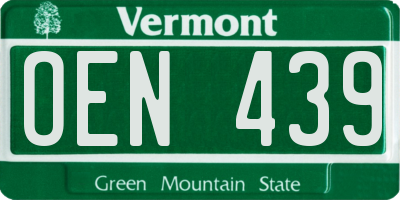 VT license plate OEN439