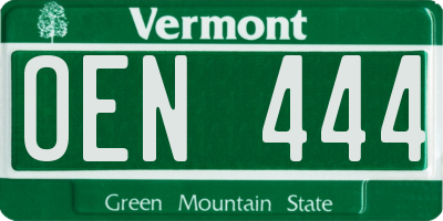 VT license plate OEN444
