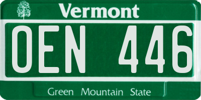 VT license plate OEN446