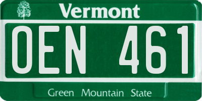 VT license plate OEN461