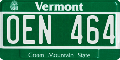 VT license plate OEN464