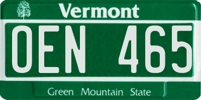 VT license plate OEN465