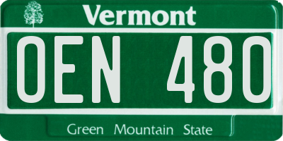 VT license plate OEN480