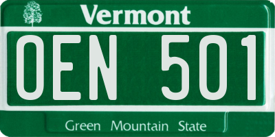 VT license plate OEN501