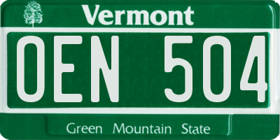 VT license plate OEN504