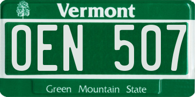 VT license plate OEN507