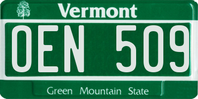 VT license plate OEN509