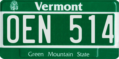 VT license plate OEN514