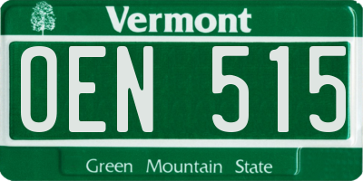 VT license plate OEN515