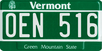 VT license plate OEN516