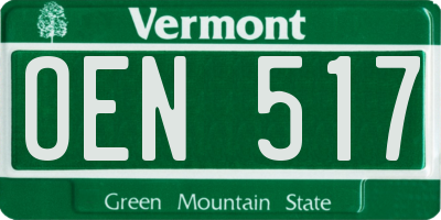 VT license plate OEN517