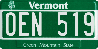 VT license plate OEN519
