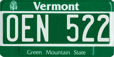 VT license plate OEN522