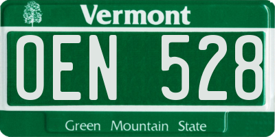 VT license plate OEN528