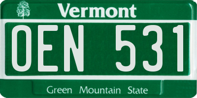 VT license plate OEN531