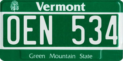 VT license plate OEN534