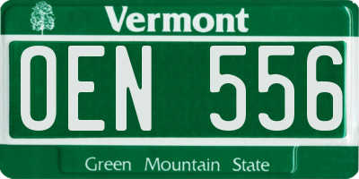 VT license plate OEN556