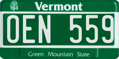 VT license plate OEN559