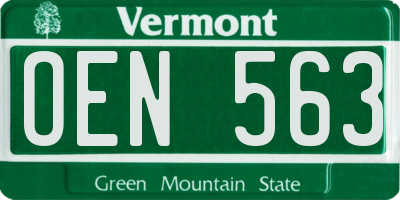 VT license plate OEN563