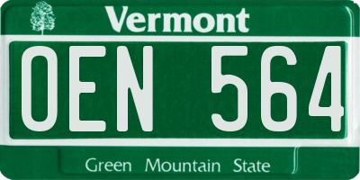 VT license plate OEN564