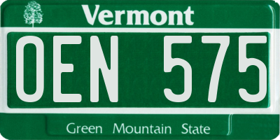 VT license plate OEN575