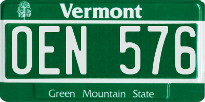 VT license plate OEN576