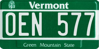 VT license plate OEN577
