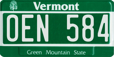 VT license plate OEN584