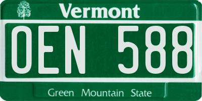 VT license plate OEN588