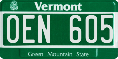 VT license plate OEN605