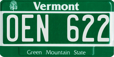 VT license plate OEN622