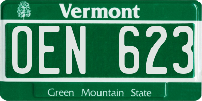 VT license plate OEN623