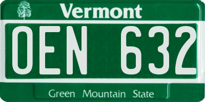 VT license plate OEN632