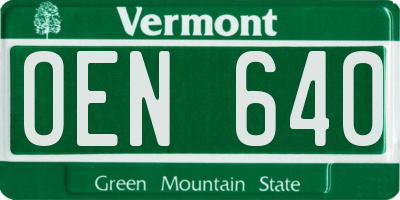 VT license plate OEN640