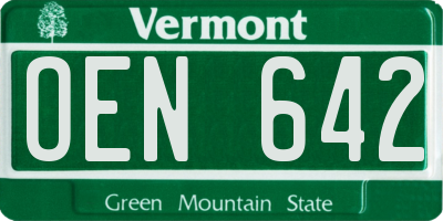 VT license plate OEN642
