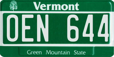 VT license plate OEN644