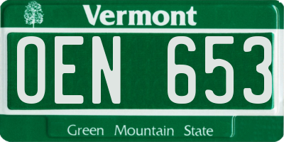 VT license plate OEN653