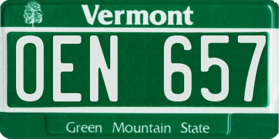 VT license plate OEN657