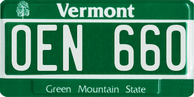 VT license plate OEN660
