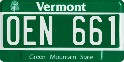 VT license plate OEN661