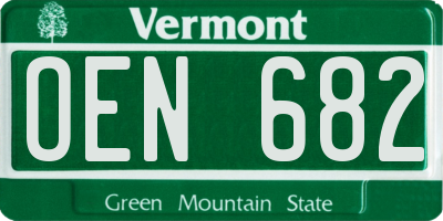VT license plate OEN682