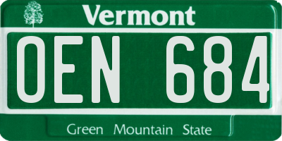 VT license plate OEN684